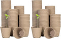VIVOSUN Peat Pots 120 Packs 3.15-Inch Seed Starting Pots with Drainage Holes Round Nursery Pot 20 Plant Labels for Flowers Plants Vegetables 60Pcs