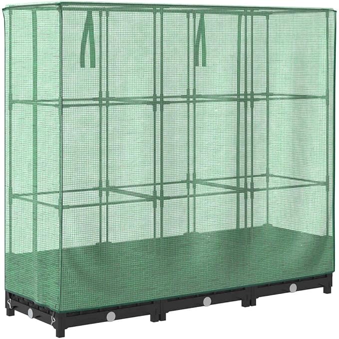 vidaXL Large Rectangular Raised Bed Planter Black 47.2X15.7X48.4 in Garden Box with Water Resistant Features for Outdoor Gardening Beds Flower Vegetable