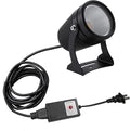 Kiven IP65 Waterproof LED Landscape Accent Uplight Black Decorative Spotlight Lamp with Plug-in Cord and Timer for Indoor Outdoor Yard Step Statue (10W 3000K Cool White)
