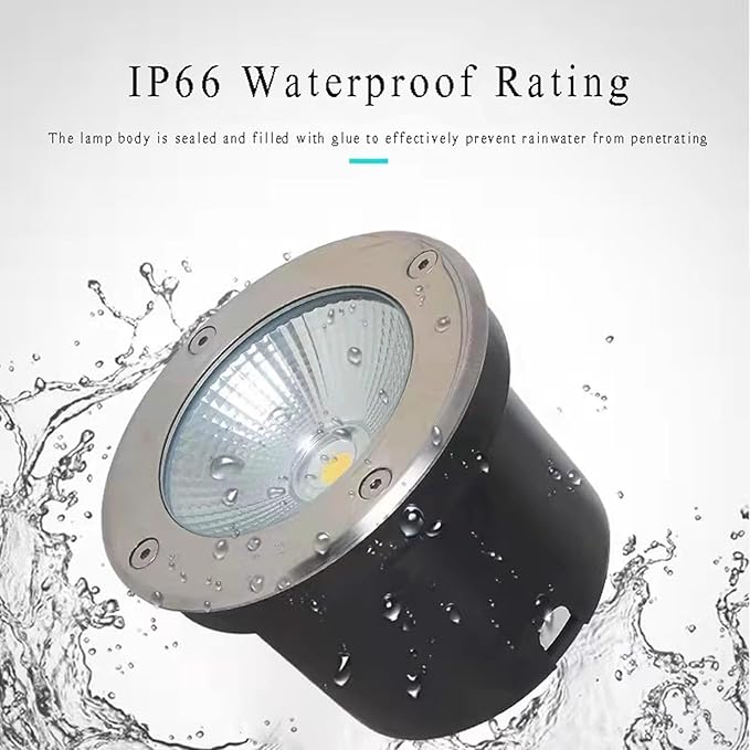 LED Underground Light Outdoor Buried Lights IP66 Waterproof Underground Lights AC85-265V Spotlight for Garden Patio Step Path Driveway Round Landscape Lamp