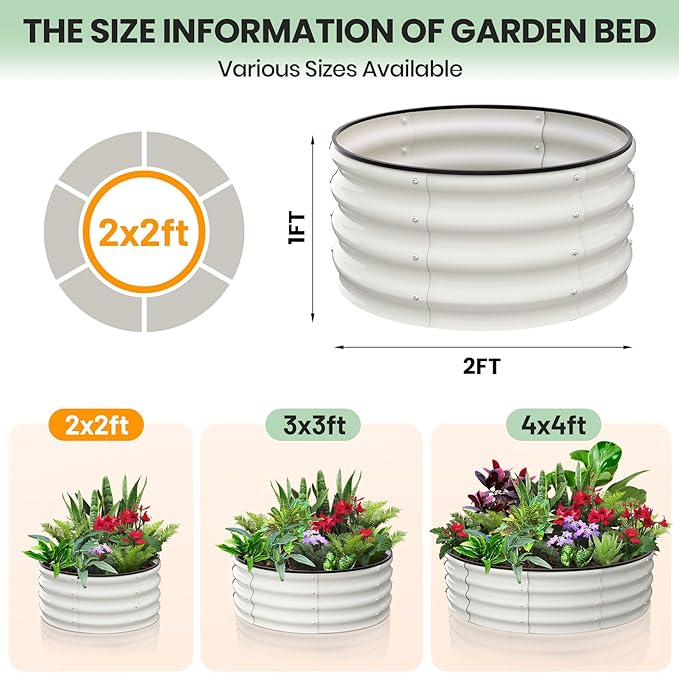 PeakPursuit Raised Garden Bed 2x2x1 FT Metal Raised Garden Beds Outdoor Rectangular Planter Box for Planting Plants Vegetables and Flower