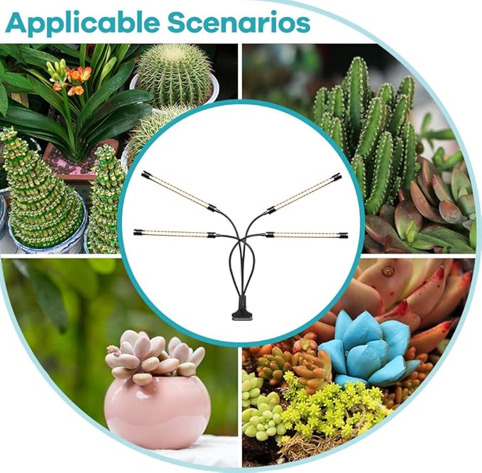 60W USB Power Supply 5V Indoor Planting Fill Light Dimmable Automatic on/Off 360° Adjustable 3-Mode Greenhouse Tent Hydroponic UV/IR Vegetables Flowers Succulent Fruit Seedlings Cultivation Lamping
