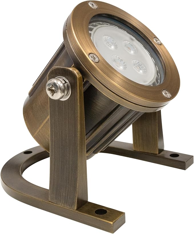 GKOLED 8Pack Solid Brass Underwater Light Low Voltage LED Pond Lights Submersible Fountain Lighting with 5W 2700K 410LM MR16 Bulb 9-15V AC/DC Outdoor Landscape Light IP68 Rated Pool Spotlights