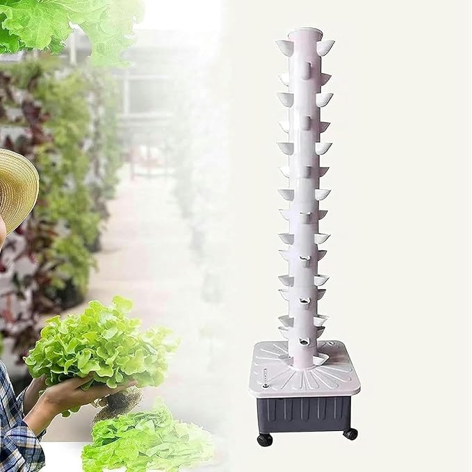 AMNOOL Garden hydroponic Planting System Vertical Tower 15-Layer 45-Hole hydroponic Tower Set hydroponic Vertical Planting System Vertical Vertical hydroponic Tower
