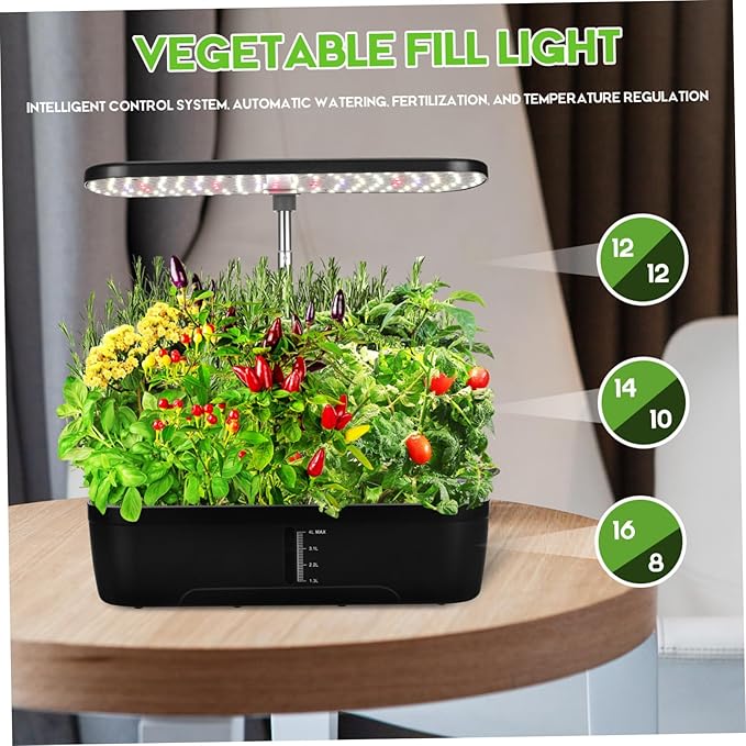 STOBOK 1set Hydroponics Growing System Kit with Led Grow Light Automatic Watering Indoor Gardening for Fresh Vegetables Spaces Compatible