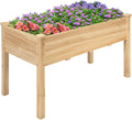 ORALNER Wooden Raised Garden Bed with Legs 49.5 x 23.5 x 30In Outdoor Standing Planting Bed w/Bottom Drainage Hole for Herb Flower Vegetable Elevated Wood Planter Box for Patio/Balcony/Backyard