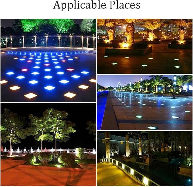 Outdoor Ground Light Square Underground Light IP66 Waterproof AC85-110V LED Buried Lights for Garden Yard Driveway Deck Pathway Landscape Lamp