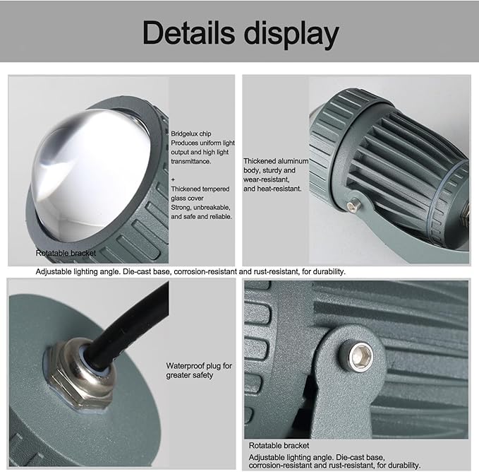 Landscape Lamp - AC85-265V Long Range LED Beam Light Rotation Spot Lights IP65 Waterproof Narrow Beam Spotlight Outdoor Architectural Decorative Lighting(Red5w)