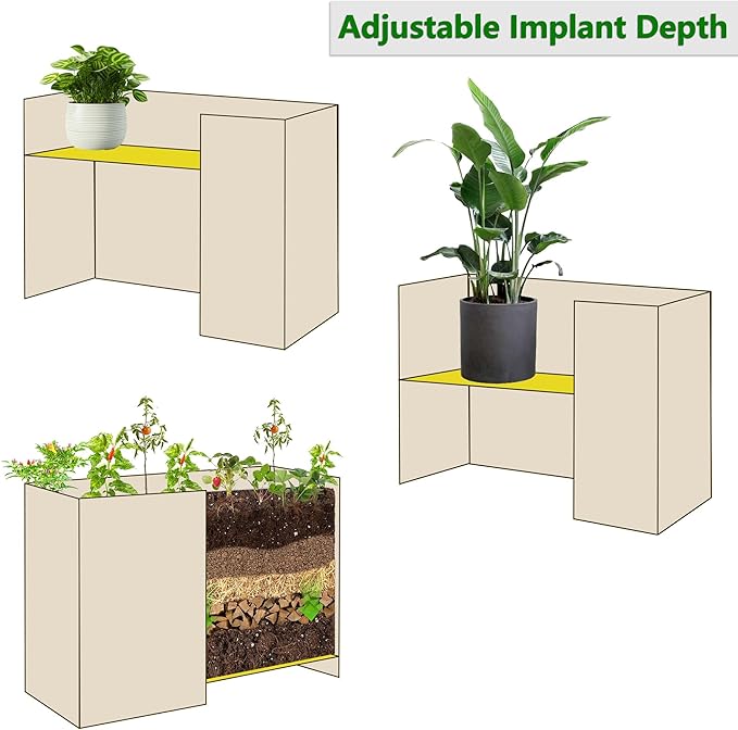 Wood Raised Garden Bed Rectangular Planter Box Outdoor Large Tall Trough 39x28x15 Flower Planters Boxes with Bottom for Plants Herb Patio Porch Balcony Privacy Screen