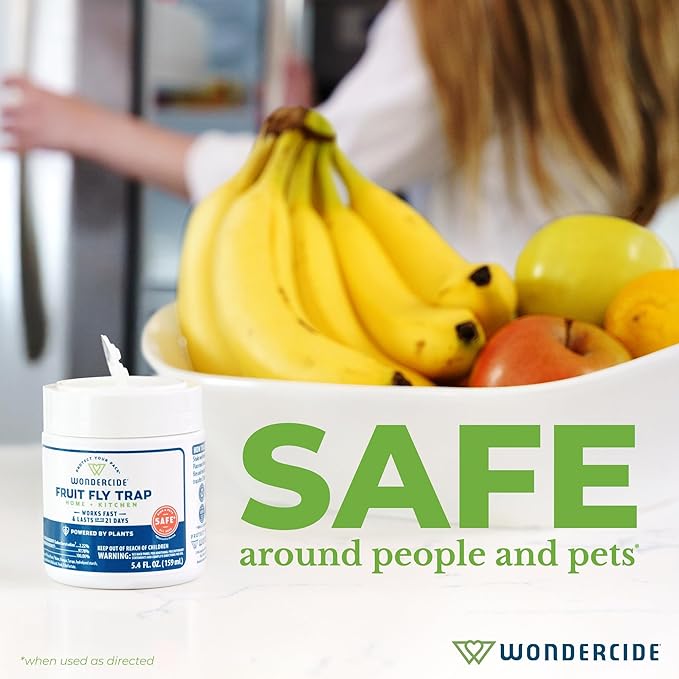 Wondercide - Fruit Fly Traps for Indoors - Fruit Fly Killer - Pet and People Safe - Made in USA &amp Plant Based - 5.4 oz - 2 Pack