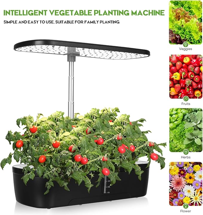 Indoor Garden Kit with Hydroponics Supplies 12-Pocket Plant Growing Machine Easy to Use for Home Gardening