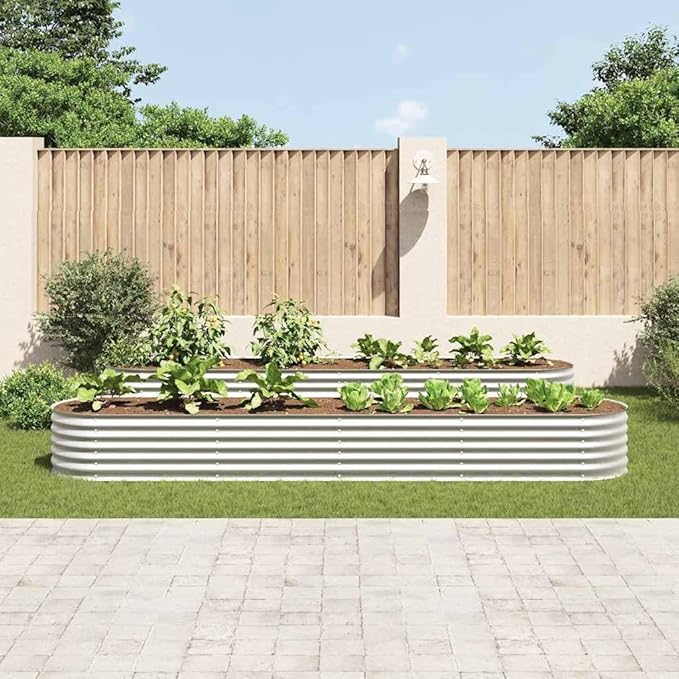 Garden Raised Bed Silver Galvanized Steel Welded Wire Fencing Landscape Durable Panels for Patio - 189 Characters