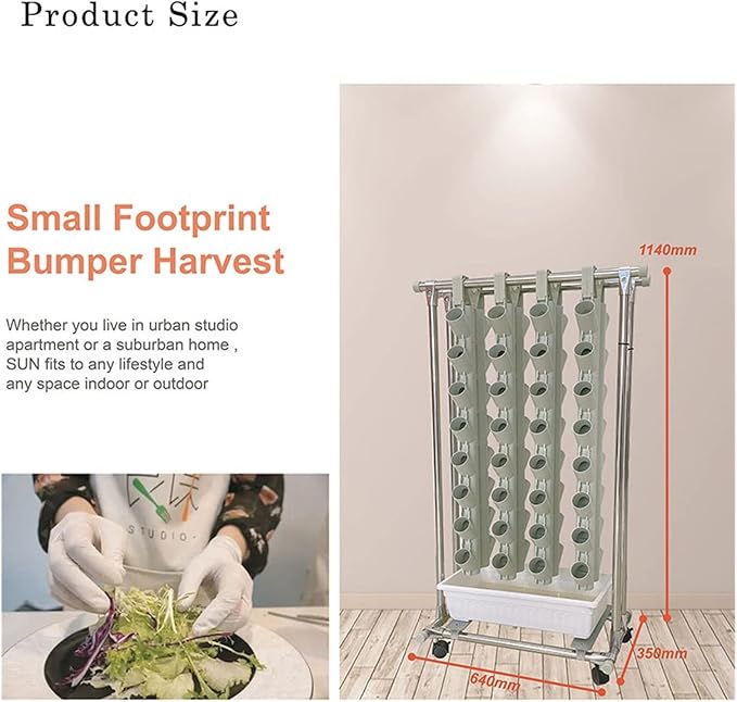 Hydroponic Tower Growing Sytem Indoor Hydroponic Grow Kit Hydroponics Growing System Hydroponic Grow System Vertical Plant with Accesories for Leafy Vegetables Easy to Install and Operate
