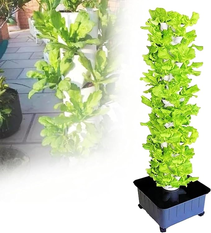Hydroponic Growing Kits Garden Hydroponics Growing System Indoor Smart Garden Planter Tower Garden hydroponic Growing System 45 Holes Nursery Germination Kit Including Timer and Water Pump