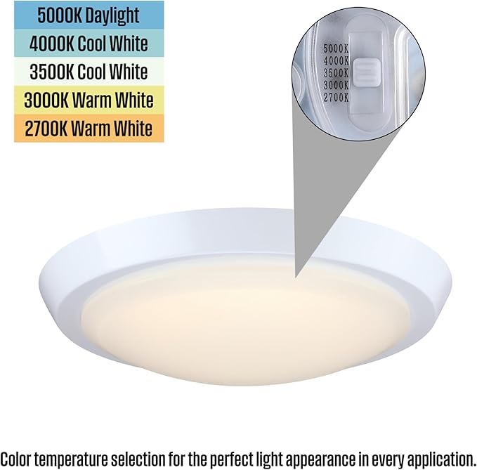 Westinghouse Lighting 6136900 Morrell Transitional One-Light 11 Inch 23 Watt LED Indoor Flush Mount Fixture with Color Temperature Selection White Finish Frosted Acrylic Shade