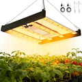 HHNMAHN 120W LED Grow Light Full Spectrum Dimmable for Indoor Plants13x12.5Inch Hanging Growing Lamp with Adjustable Lanyard2x2ft Coverage Waterproof Driver for Greenhouse Seedling Vegetable Flowers