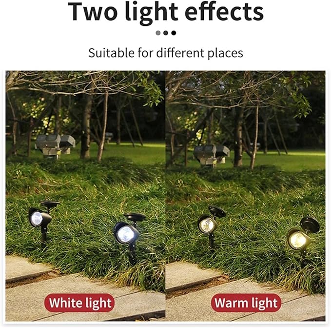 4LED Solar Lawn Lights Outdoor Landscape Spotlights Ip65 Waterproof Upgraded Solar Powered Garden Lamp(White Light)