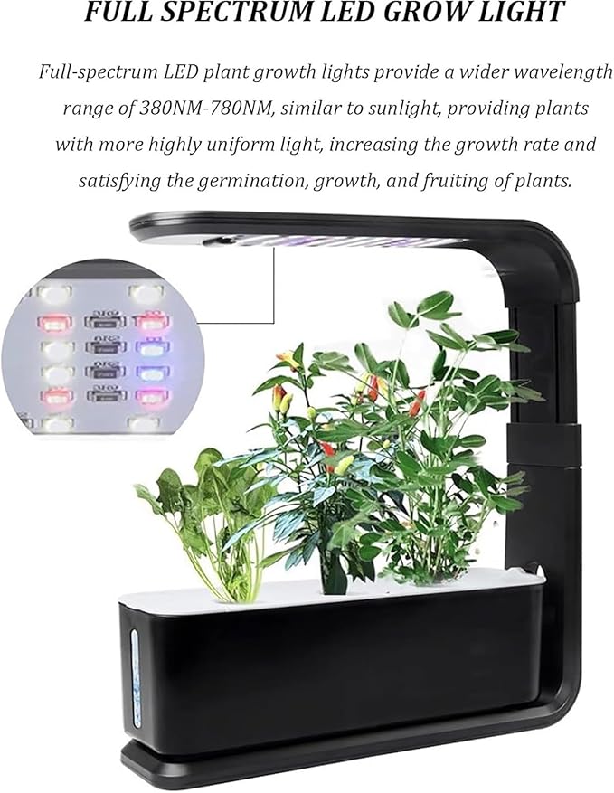Hydroponics Growing Systems Kit Indoor Hydroponics Growing Systemsfor Herbs Fruits and Vegetables(White)