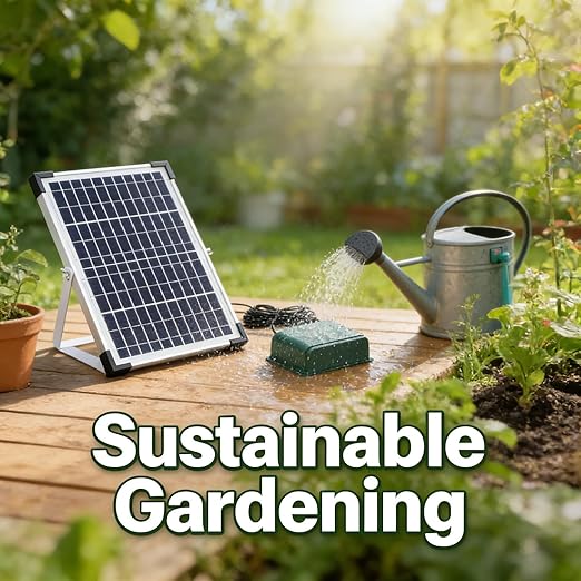 Solar Automatic Drip Irrigation Kit 18V 10W Polycrystalline Silicon System Indoor Outdoor Gardening - Auto Watering Smart Sensor Alert Balcony Garden Use
