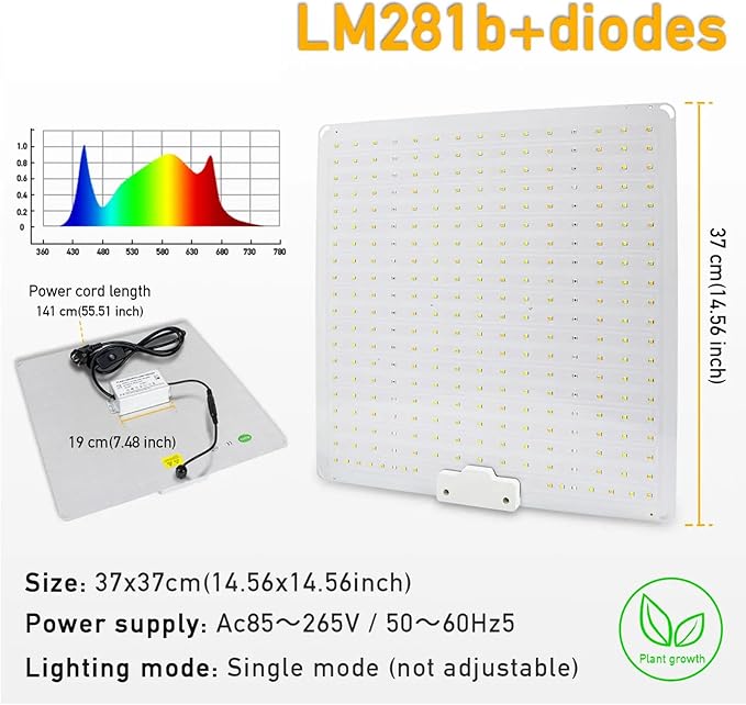 1000W LED Grow Light with UV IR Growth Lamp Dimming Dimmable Full Spectrum Plant Light for Indoor Plants Seed Starting Seedlings Vegetable for 2x2/3x3 Grow Tent1PCS
