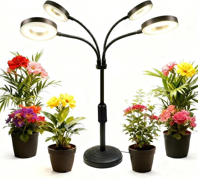 Grow Light for Indoor Plants LED Plant Growing Lamps with 3/9/12H Timer Adjustable Neck &amp Brightness for Tabletop Plants Seed Starting Herbs