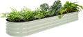 BlueWish 8x2x1FT Raised Garden Bed 11.1” H Galvanized Raised Garden Bed with Bottomless Rubber Strip 9-in-1 Modular Raised Planter Box Outdoor for Vegetable Flower Beige