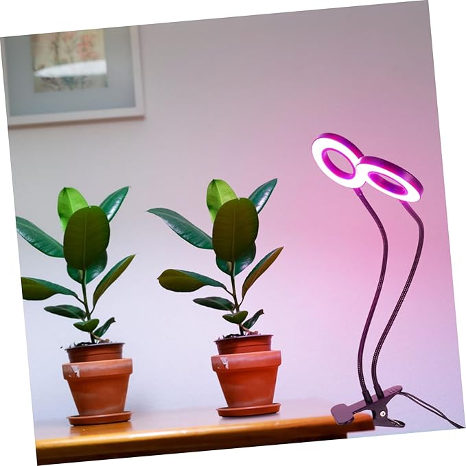 Led Grow Light Clip Lamp Dual Headed Plant Grow Lamp for Indoor Plants Dimmable Cycle Timer Compact and Easy to Use