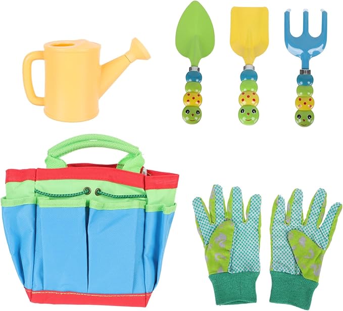 Kisangel 1set Boys and Girls Gardening Tool Set Mini Shovel and Rake Kit for Outdoor Planting Activities for Little Hands Safe and Smooth for Boy Girl