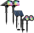 T-SUNUS Solar Color Landscape Spotlights IP65 Waterproof Solar Powered Spot Light Wall Lights Outdoor Solar Landscaping Light for Yard Garden Driveway Porch Walkway Pool Patio