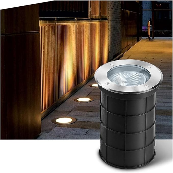 Landscape Lights - Outdoor Buried Lights IP67 Waterproof Round Spotlight Adjustable Angle Underground Light COB Garden Floor Lamp Outdoor Lighting for Illuminat7W White Light(24v)