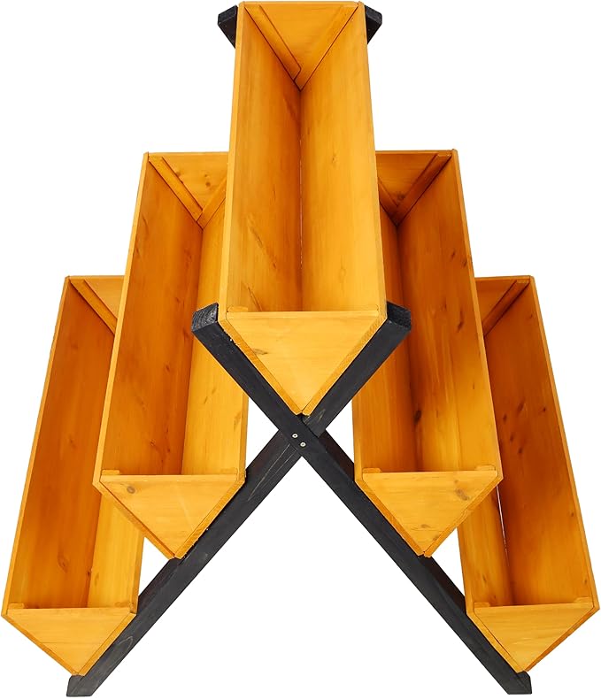 3 Tiers Wooden Vertical Raised Garden Bed with LegsBrown Planter Raised Beds Kit for Flowers Herbs Vegetables