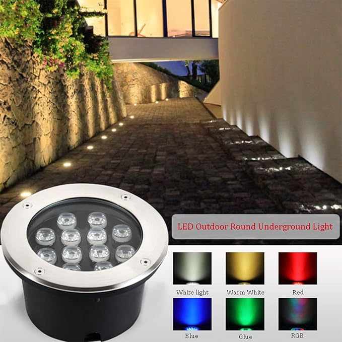 Outdoor Ground Light Recessed Underground Light IP66 Waterproof Garden Buried Lights for Walkway Driveway Deck Patio Step Spotlight AC85-265V