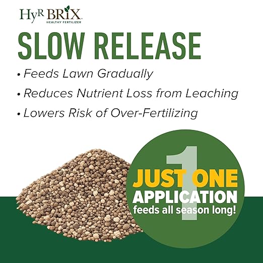 HyR BRIX HyR Start 12-20-12 Lawn Starter Fertilizer 45lb Bag - Energizes Root Growth &amp Soil Health - Ideal for New Lawns Renovations &amp Reseeding - Covers 4500 Sq Ft