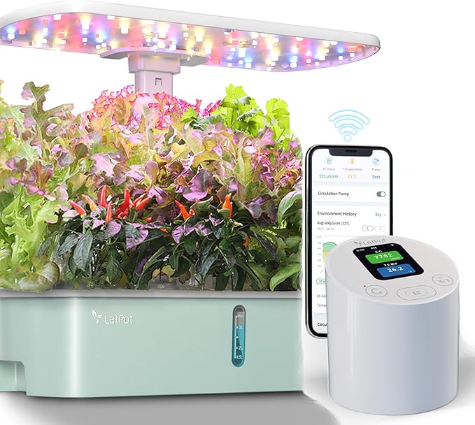 LETPOT LPH-Air Hydroponics Growing System and EC &amp Temperature Meter with APP