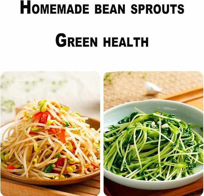 Home Smart Bean Sprout Machine 3 Different Seasons Modes with 4 Layer Large Capacity Soak Beans and Spray Water with One Click Seed Sprouter Kits for