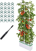 BAOSHISHAN Hydroponics Growing System with Trellis 60 Height Adjust Indoor Gardening System Pollinator&ampVine Securing Clip Hydroponic Tower for Tomato Pepper Cucumber Vines Plant