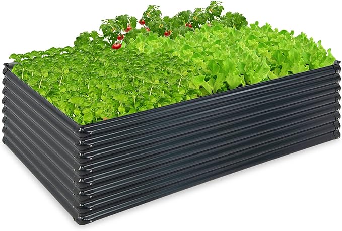 Giantex Galvanized Raised Garden Bed 70.5x44x20.5 Metal Planter Box &amp Firewood Rack Large Rectangular Steel Planter Raised Bed Open Bottom for Vegetables Fruits Flower Succulent Easy Assemb