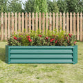 Heavy-Duty Galvanized Steel Raised Garden Bed for Outdoor Vegetable Herb and Flower Planting with Rust-Resistant Finish (Green with 4x2x1ft)