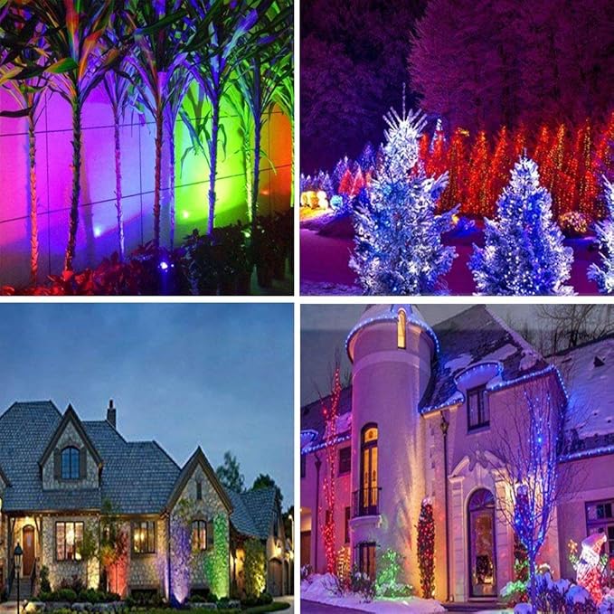 Youngine Pack of 2 12V Low Voltage LED Landscape Lights Waterproof Outdoor Walls Trees Flags Spotlights 5W COB Garden Yard Path Lawn Light with Spike Stand (Red) NO Plug
