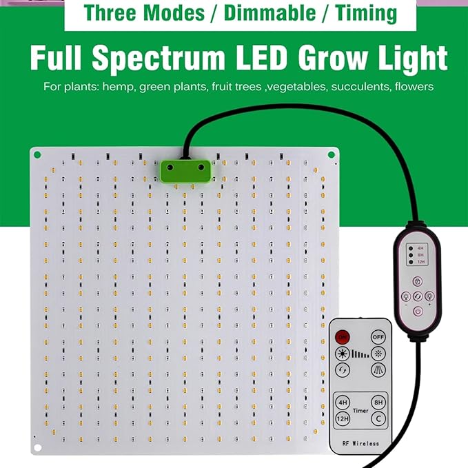 LED Grow Light Panel Lamp for Indoor Plants Full Spectrum with White Blue Red IR LEDs for 4x4ft Coverage Grow Tent Greenhouse Veg and Bloom Seedlings Hydroponics2PCS