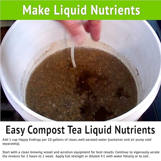 Happy Endings Compost Tea Mix (4lb) + Ocean Bounty Natural Plant Food (4lb) for Indoor Plants and Outdoor Plants