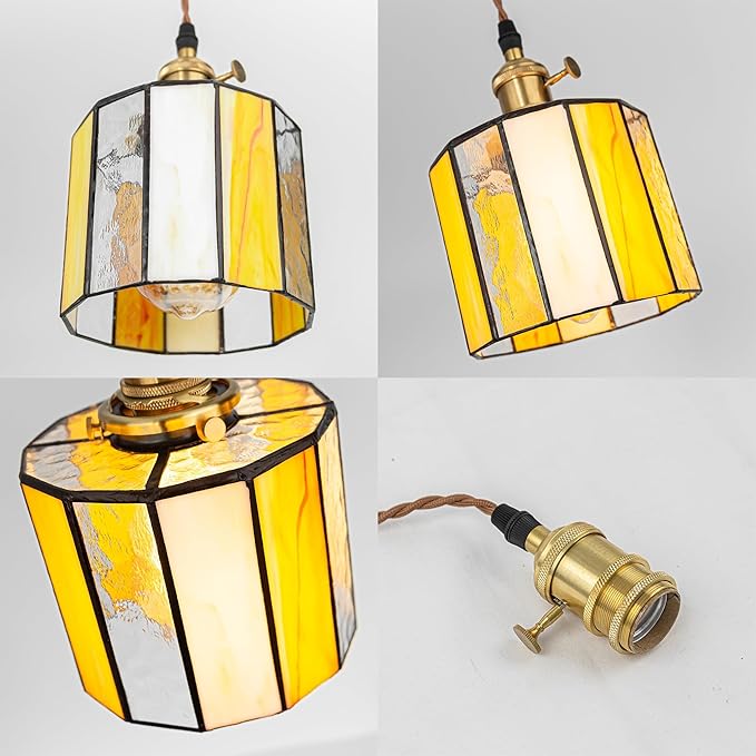 Adjustable Height Juno Track Light Pendants Full Spectrum AUTO 10W Plant Growing Lamp Orange Geometric Pattern Glass Tiffany Cover Timer for Indoor Basil Kitchen Green House Customizable