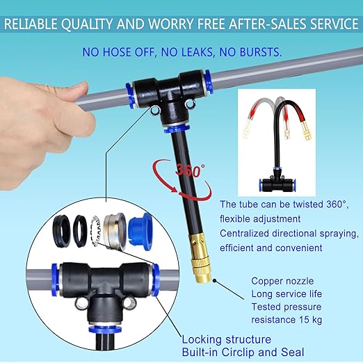 Drip Irrigation System KitReplaceable 360-Degree Bent Dropper with New Fast ConnectorAtomized Copper Nozzle Watering System for Garden PlantsLawn Garden Watering System