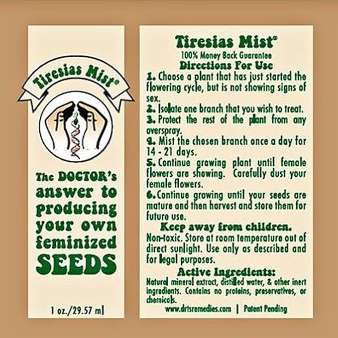 Feminized Seed Spray | 1 Ounce 2Pack Bottle for Growing All Female Pollen and Seeds Safe Non-Toxic Plant Flower Formula for Growers - Effective and Reliable Solution