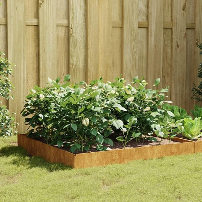 Garden Raised BedPrivacy BarriersPrivacy FencesDecorative Patio PlantersFreestanding PlantersGardening Accessoriesfor BalconyTerracePatioCourtyard39.4x39.4x10.2 Corten Steel