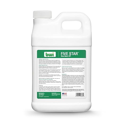 Blue MAXX SPI Blue Dye Spray Colorant to Improve Coverage &amp Reduce Overlap - Fully Concentrated Water-Soluble Marker Dye for Turf Lawn &amp Agricultural Spraying - 1 Quart