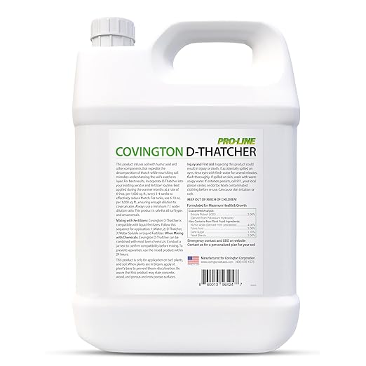 Covington PRO-LINE D-Thatcher Liquid Dethatcher (2.5 Gal) – Lawn Thatch Remover &amp Soil Softener Grass Clipping Breakdown for Healthy Lawns &amp Gardens – Dethatcher and Aerator Safe for Kids &a
