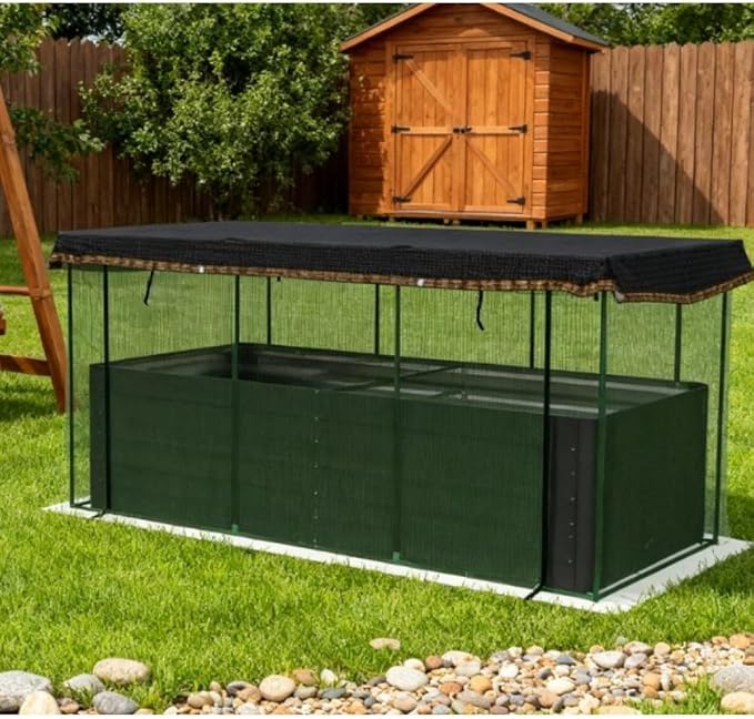 Heavy-Duty Galvanized Steel Raised Garden Bed Kit with Assembly Tools Sturdy Planter Box for Vegetables Flowers and Herbs (Dark Green + HDPE + Steel-1)