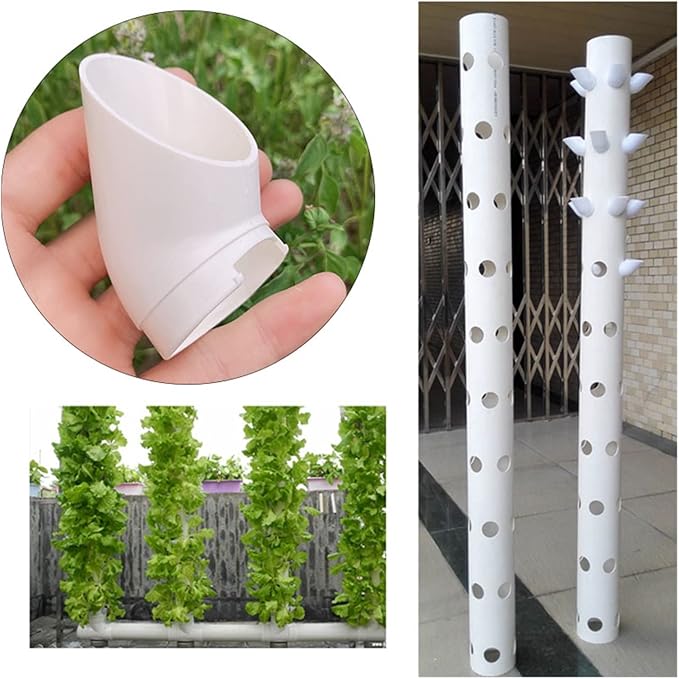 Hydroponic Equipment Plant Grow Pot Cup DIY Hydroponic Colonization Cups Flower Container Hydroponics Vertical Tower Plant Pots Accessories 100 Pcs Indoor Garden