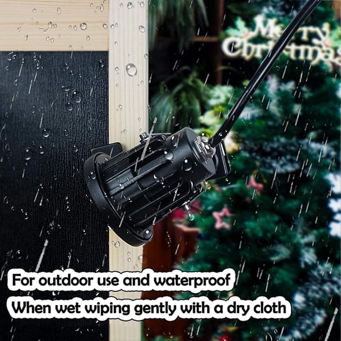 1pcs Outdoor Waterproof Clip On Light 5W Spotlight Desk Stand Lamp Directional Adjustable Portable 9.8 Ft Plug in Cord for Signboard Background Warm White Light GU10 Bulb Included